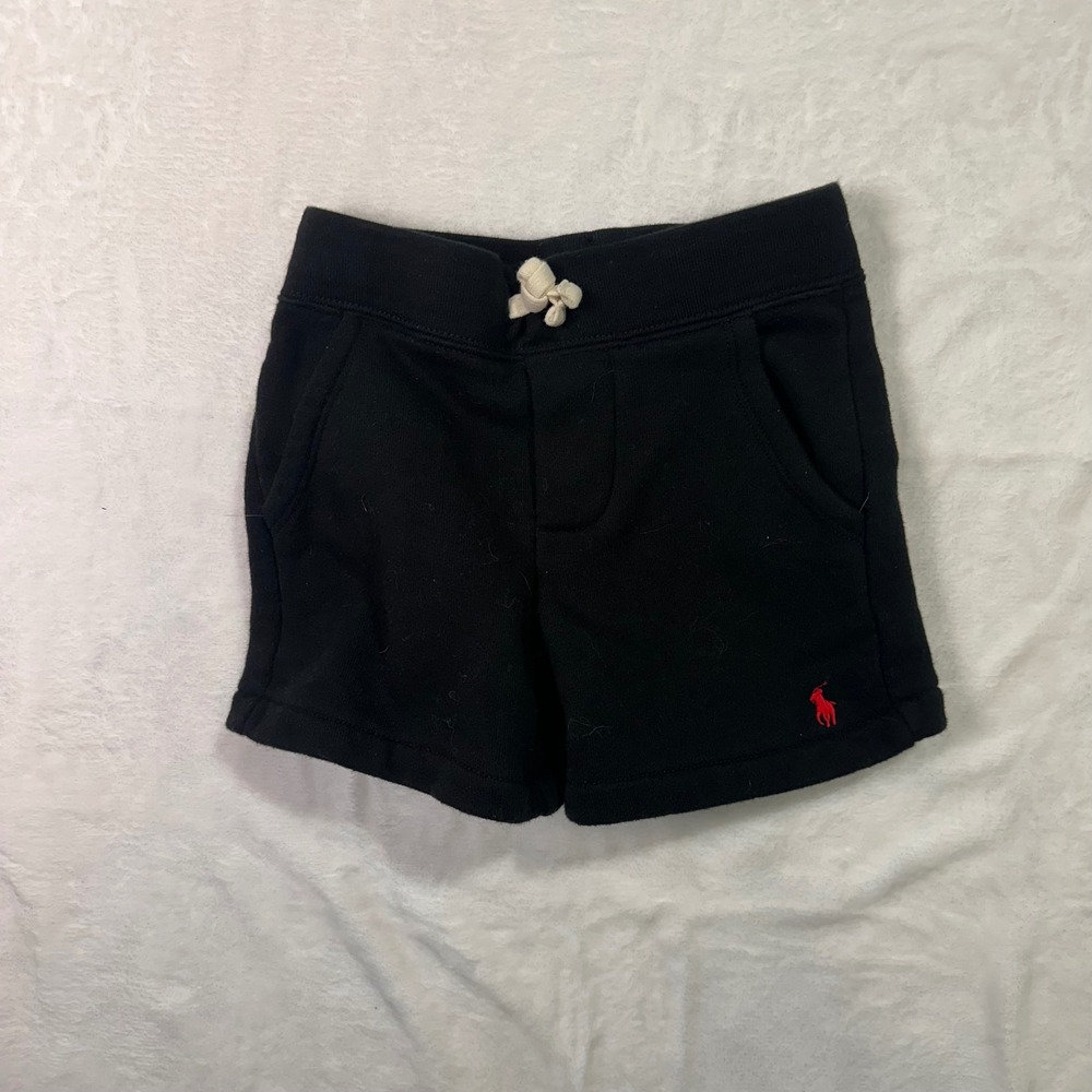 Polo Ralph Lauren Sweat Shorts 2T Black Red‎ Pony Logo Toddler Boys